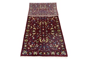Maroon Red Floral 3X8 Chobi Serapi Oriental Rug