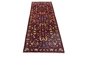 Maroon Red Floral 3X8 Chobi Serapi Oriental Rug