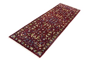 Maroon Red Floral 3X8 Chobi Serapi Oriental Rug