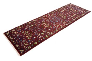 Maroon Red Floral 3X8 Chobi Serapi Oriental Rug