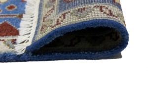 Blue Tribal 3X8 Kazak Oriental Runner Rug