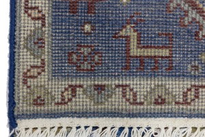 Blue Tribal 3X8 Kazak Oriental Runner Rug