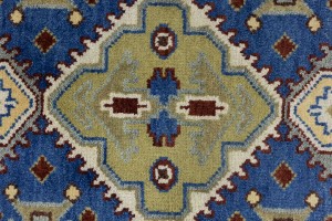 Blue Tribal 3X8 Kazak Oriental Runner Rug