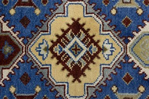 Blue Tribal 3X8 Kazak Oriental Runner Rug