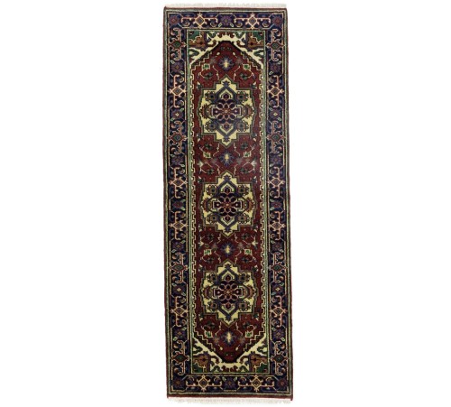 Rusty Red Floral 3X8 Heriz Serapi Oriental Runner Rug