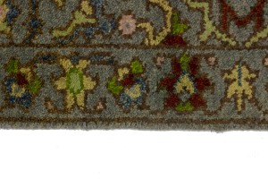 Gray Floral 3X8 Chobi Serapi Oriental Runner Rug