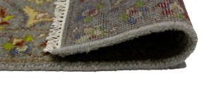 Gray Floral 3X8 Chobi Serapi Oriental Runner Rug