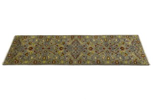 Gray Floral 3X8 Chobi Serapi Oriental Runner Rug