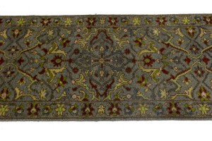 Gray Floral 3X8 Chobi Serapi Oriental Runner Rug
