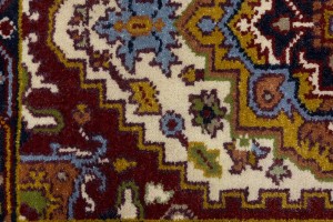Cream Floral 3X8 Heriz Serapi Oriental Runner Rug