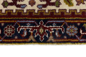 Cream Floral 3X8 Heriz Serapi Oriental Runner Rug
