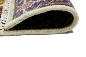 Cream Floral 3X8 Heriz Serapi Oriental Runner Rug