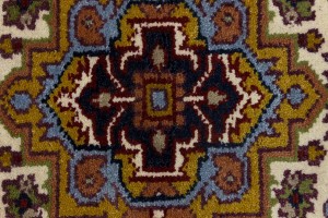 Cream Floral 3X8 Heriz Serapi Oriental Runner Rug