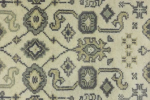 Cream Taupe Floral 2'5X8 Oushak Chobi Oriental Runner Rug