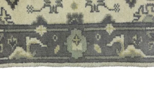 Cream Taupe Floral 2'5X8 Oushak Chobi Oriental Runner Rug