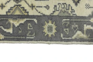 Cream Taupe Floral 2'5X8 Oushak Chobi Oriental Runner Rug