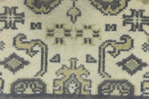 Cream Taupe Floral 2'5X8 Oushak Chobi Oriental Runner Rug