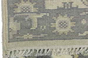 Cream Taupe Floral 2'5X8 Oushak Chobi Oriental Runner Rug