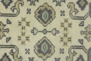 Cream Taupe Floral 2'5X8 Oushak Chobi Oriental Runner Rug