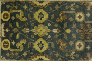 Gray Floral 3X8 Oushak Chobi Oriental Runner Rug