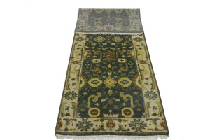 Gray Floral 3X8 Oushak Chobi Oriental Runner Rug