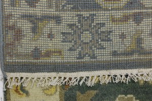 Gray Floral 3X8 Oushak Chobi Oriental Runner Rug