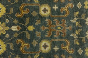 Gray Floral 3X8 Oushak Chobi Oriental Runner Rug