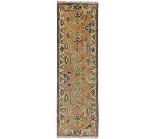 Floral Colorfast 3X8 Oushak Chobi Oriental Runner Rug