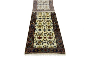 Cream Floral 3X10 Chobi Oriental Runner Rug