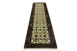 Cream Floral 3X10 Chobi Oriental Runner Rug