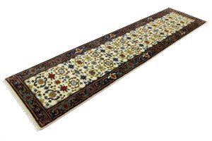 Cream Floral 3X10 Chobi Oriental Runner Rug