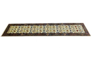 Cream Floral 3X10 Chobi Oriental Runner Rug