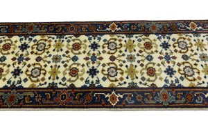Cream Floral 3X10 Chobi Oriental Runner Rug