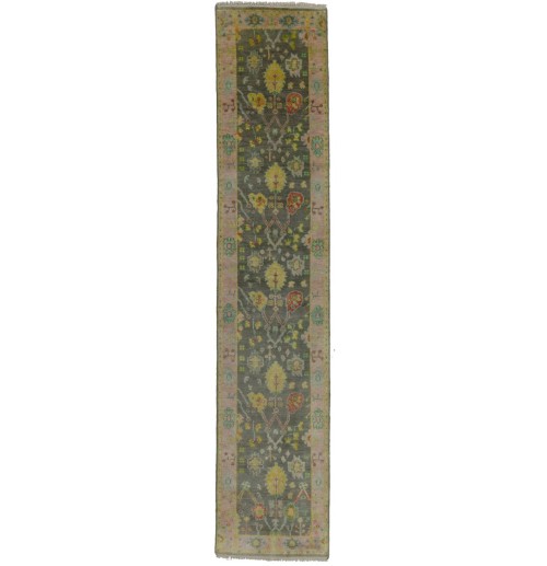 Floral Colorfast 3X12 Oushak Chobi Oriental Runner Rug