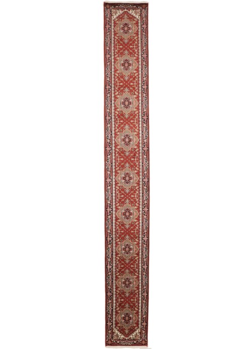 Scarlet Red Geometric 3X20 Heriz Serapi Oriental Runner Rug