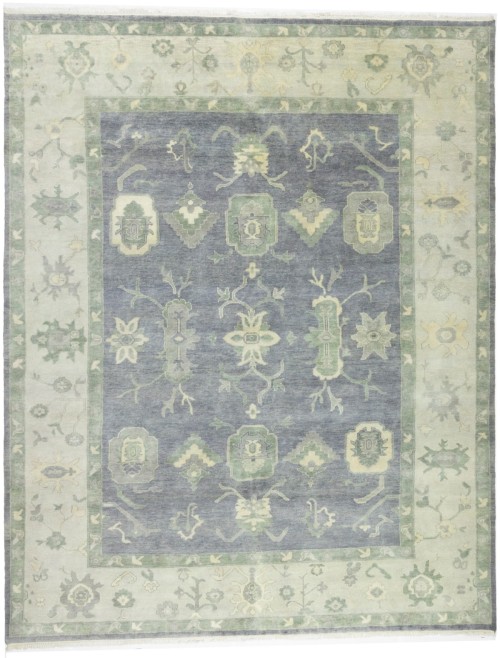 Purple Gray Floral 9X12 Oushak Chobi Oriental Rug