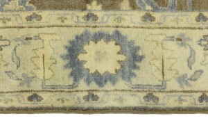 Brown Floral 8X10 Oushak Chobi Oriental Rug