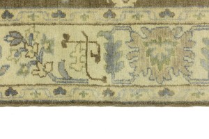 Brown Floral 8X10 Oushak Chobi Oriental Rug