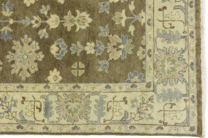 Brown Floral 8X10 Oushak Chobi Oriental Rug