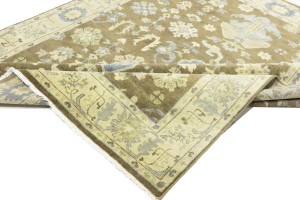 Brown Floral 8X10 Oushak Chobi Oriental Rug