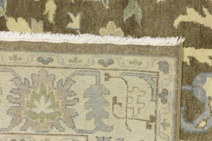 Brown Floral 8X10 Oushak Chobi Oriental Rug