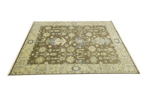 Brown Floral 8X10 Oushak Chobi Oriental Rug