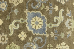 Brown Floral 8X10 Oushak Chobi Oriental Rug