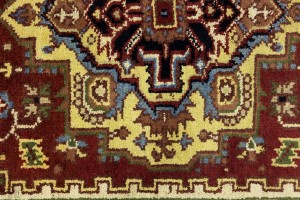 Rusty Red Geometric 4X6 Heriz Serapi Oriental Rug