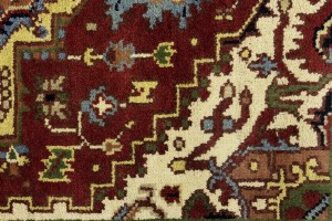 Rusty Red Geometric 4X6 Heriz Serapi Oriental Rug