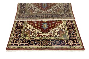 Rusty Red Geometric 4X6 Heriz Serapi Oriental Rug