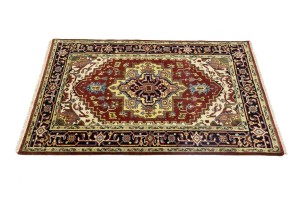 Rusty Red Geometric 4X6 Heriz Serapi Oriental Rug