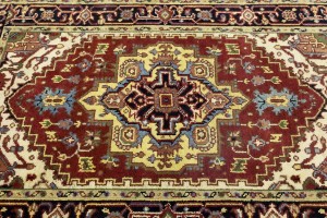 Rusty Red Geometric 4X6 Heriz Serapi Oriental Rug