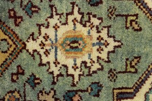 Light Blue-gray Geometric 4X6 Heriz Serapi Oriental Rug