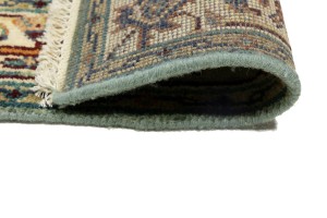 Light Blue-gray Geometric 4X6 Heriz Serapi Oriental Rug